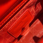 Christian Dior Mini Lady Dior Bag 18cm with Chain Gold Hardware Patent Leather Spring/Summer Collection, Red