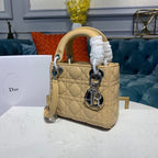 Christian Dior Mini Lady Dior Bag 18cm with Chain Silver Hardware Lambskin Leather Spring/Summer Collection, Beige