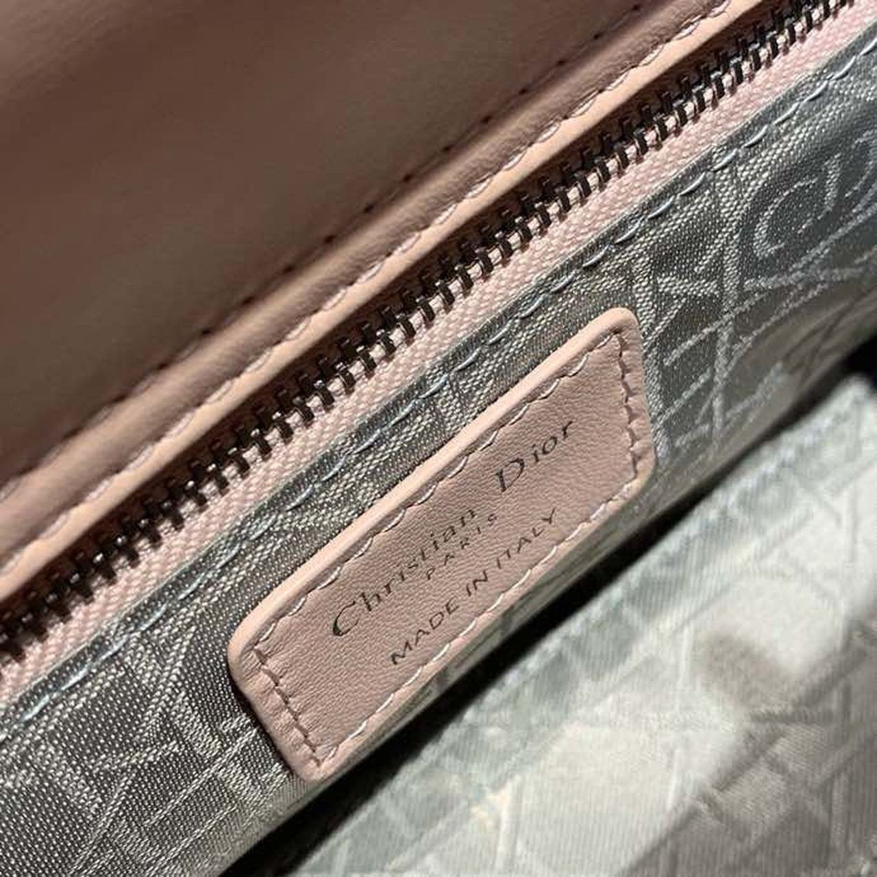 Christian Dior Lady Dior Bag 20cm Silver Hardware with Embellished Bag Strap Lambskin Leather Spring/Summer Collection