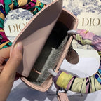 Christian Dior Lady Dior Bag 20cm Silver Hardware with Embellished Bag Strap Lambskin Leather Spring/Summer Collection