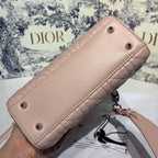 Christian Dior Lady Dior Bag 20cm Silver Hardware with Embellished Bag Strap Lambskin Leather Spring/Summer Collection