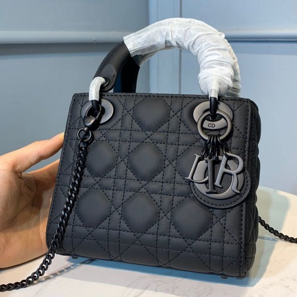 Christian Dior Mini Lady Dior Bag 18cm with Chain Matte Hardware Lambskin Leather Spring/Summer Collection, Black