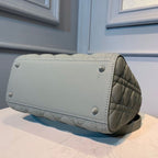 Christian Dior Lady Dior Bag 24cm Matte Hardware Lambskin Leather Spring/Summer Collection, Pewter Blue