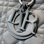 Christian Dior Lady Dior Bag 24cm Matte Hardware Lambskin Leather Spring/Summer Collection, Pewter Blue