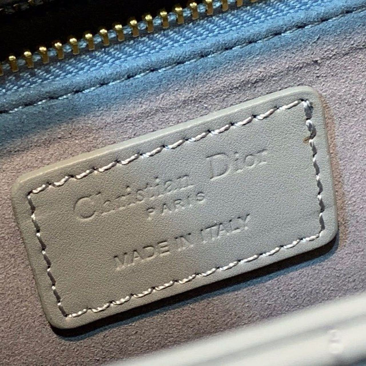 Christian Dior Lady Dior Bag 24cm Matte Hardware Lambskin Leather Spring/Summer Collection, Pewter Blue