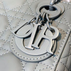 Christian Dior Mini Lady Dior Bag 18cm with Chain Matte Hardware Lambskin Leather Spring/Summer Collection, Pewter Blue