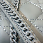 Christian Dior Mini Lady Dior Bag 18cm with Chain Matte Hardware Lambskin Leather Spring/Summer Collection, Pewter Blue
