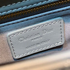 Christian Dior Mini Lady Dior Bag 18cm with Chain Matte Hardware Lambskin Leather Spring/Summer Collection, Pewter Blue
