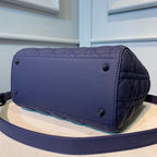 Christian Dior Lady Dior Bag 24cm Matte Hardware Lambskin Leather Spring/Summer Collection, Midnight Blue