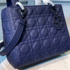 Christian Dior Lady Dior Bag 24cm Matte Hardware Lambskin Leather Spring/Summer Collection, Midnight Blue