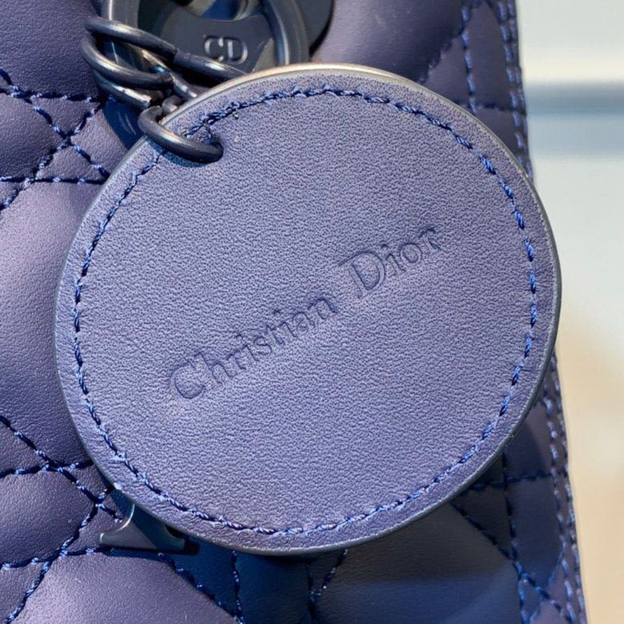 Christian Dior Lady Dior Bag 24cm Matte Hardware Lambskin Leather Spring/Summer Collection, Midnight Blue