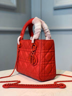 Christian Dior Mini Lady Dior Bag 18cm with Chain Matte Hardware Lambskin Leather Spring/Summer Collection, Red