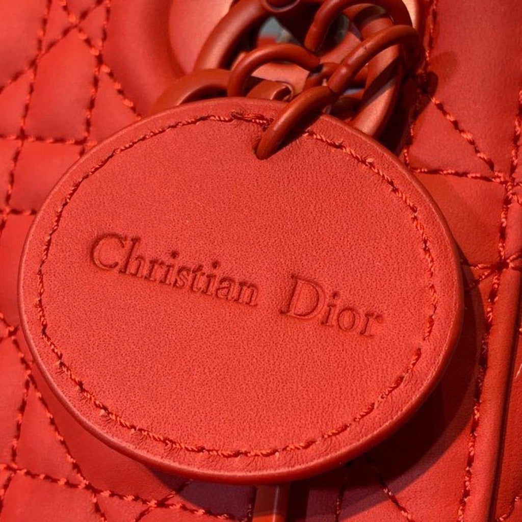 Christian Dior Mini Lady Dior Bag 18cm with Chain Matte Hardware Lambskin Leather Spring/Summer Collection, Red
