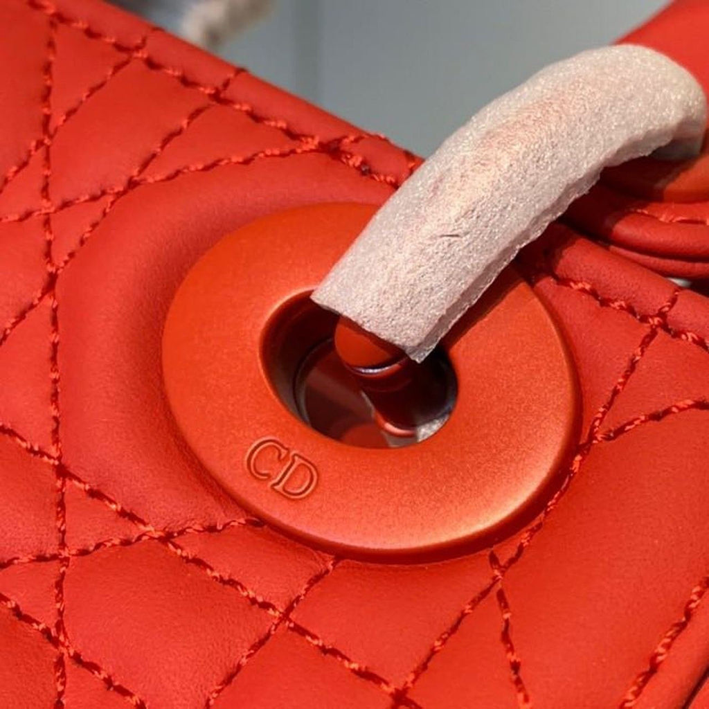Christian Dior Mini Lady Dior Bag 18cm with Chain Matte Hardware Lambskin Leather Spring/Summer Collection, Red