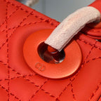 Christian Dior Mini Lady Dior Bag 18cm with Chain Matte Hardware Lambskin Leather Spring/Summer Collection, Red