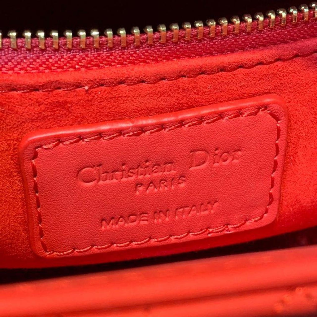 Christian Dior Mini Lady Dior Bag 18cm with Chain Matte Hardware Lambskin Leather Spring/Summer Collection, Red