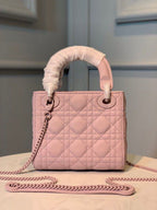 Christian Dior Mini Lady Dior Bag 18cm with Chain Matte Hardware Lambskin Leather Spring/Summer Collection, Powder Pink