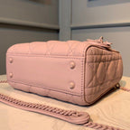 Christian Dior Mini Lady Dior Bag 18cm with Chain Matte Hardware Lambskin Leather Spring/Summer Collection, Powder Pink