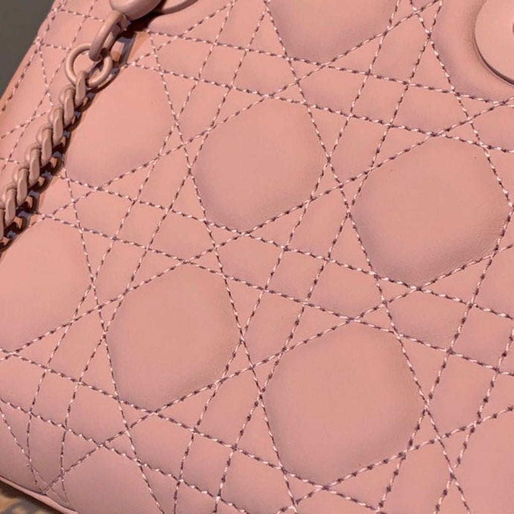 Christian Dior Mini Lady Dior Bag 18cm with Chain Matte Hardware Lambskin Leather Spring/Summer Collection, Powder Pink