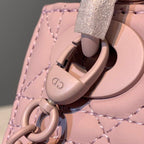 Christian Dior Mini Lady Dior Bag 18cm with Chain Matte Hardware Lambskin Leather Spring/Summer Collection, Powder Pink