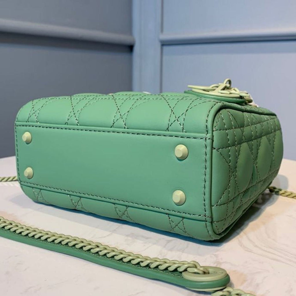 Christian Dior Mini Lady Dior Bag 18cm with Chain Matte Hardware Lambskin Leather Spring/Summer Collection, Spring Green