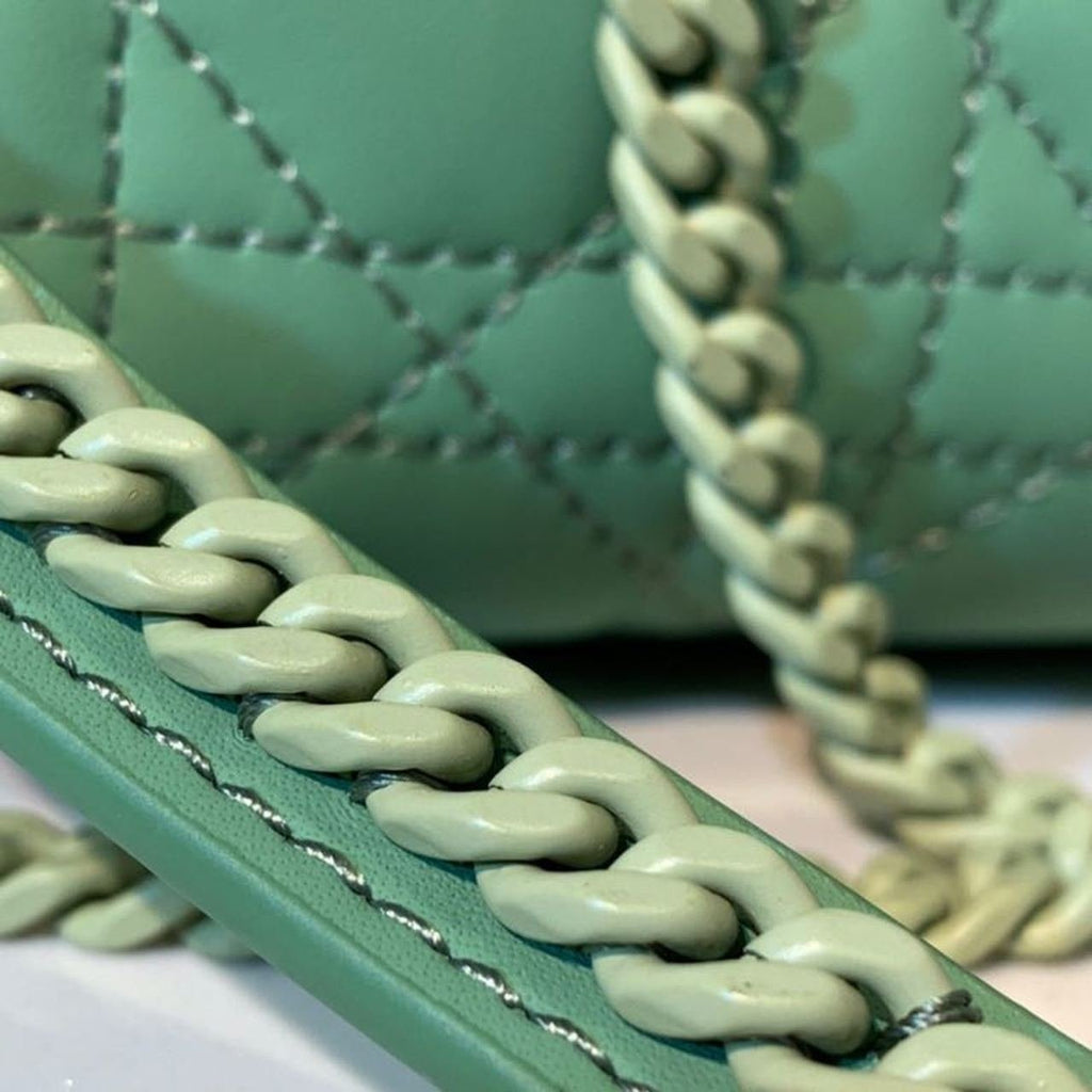 Christian Dior Mini Lady Dior Bag 18cm with Chain Matte Hardware Lambskin Leather Spring/Summer Collection, Spring Green