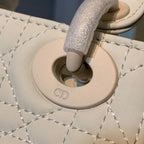 Christian Dior Mini Lady Dior Bag 18cm with Chain Matte Hardware Lambskin Leather Spring/Summer Collection, Ivory