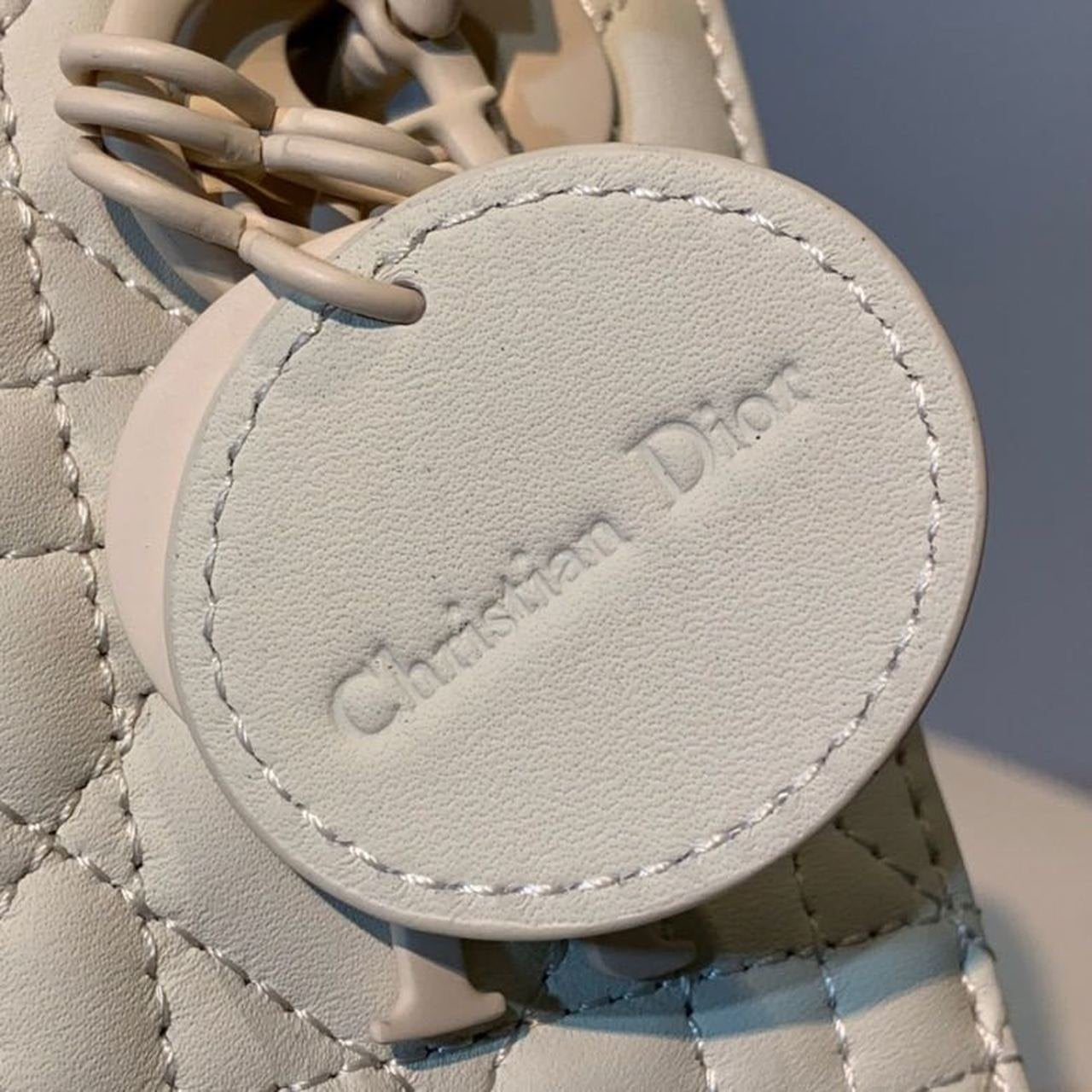 Christian Dior Mini Lady Dior Bag 18cm with Chain Matte Hardware Lambskin Leather Spring/Summer Collection, Ivory