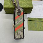 Gucci Horsebit 1955 Mini Bag Beige And Ebony GG Supreme Canvas With Geometric Print For Women 6.7in/17cm