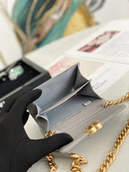 Chanel Flap Bag Mini Gold 12cm Grey