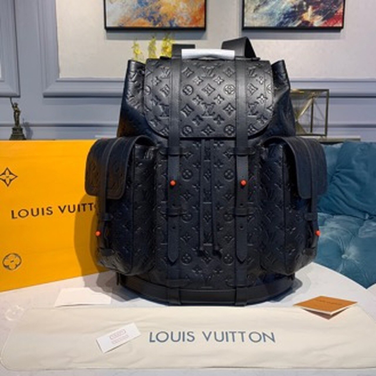 Louis Vuitton Christopher Backpack 48cm Monogram Empreinte Canvas Spring/Summer Collection M53286 Noir