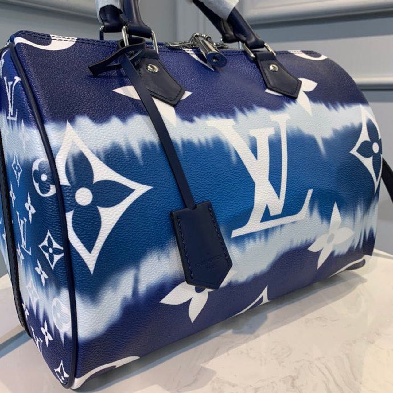 Louis Vuitton Tie Dye Escale Speedy Bandouliere 30cm Monogram Canvas Spring/Summer Collection M45123, Blue