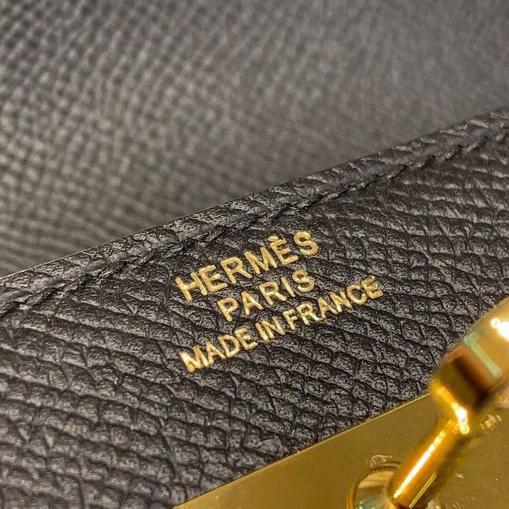 Hermes Kelly Wallet To Go Woc Black With Gold Toned Hardware Bag For Women 8.2in/21cm