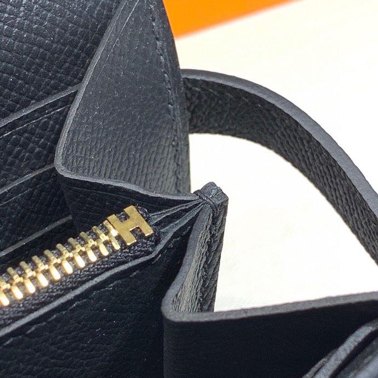 Hermes Kelly Wallet To Go Woc Black With Gold Toned Hardware Bag For Women 8.2in/21cm