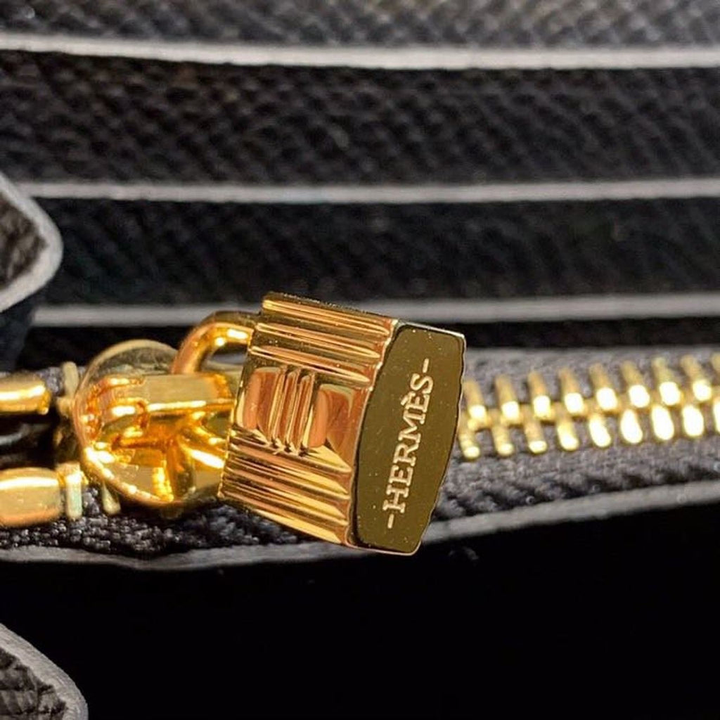 Hermes Kelly Wallet To Go Woc Black With Gold Toned Hardware Bag For Women 8.2in/21cm