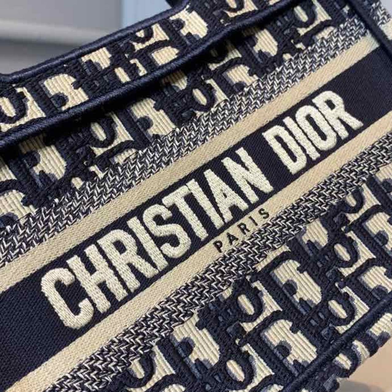 Christian Dior Mini Book Tote Bag 22cm Oblique Embroidered Canvas Spring/Summer Collection, Blue