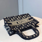 Christian Dior Mini Book Tote Bag 22cm Oblique Embroidered Canvas Spring/Summer Collection, Blue