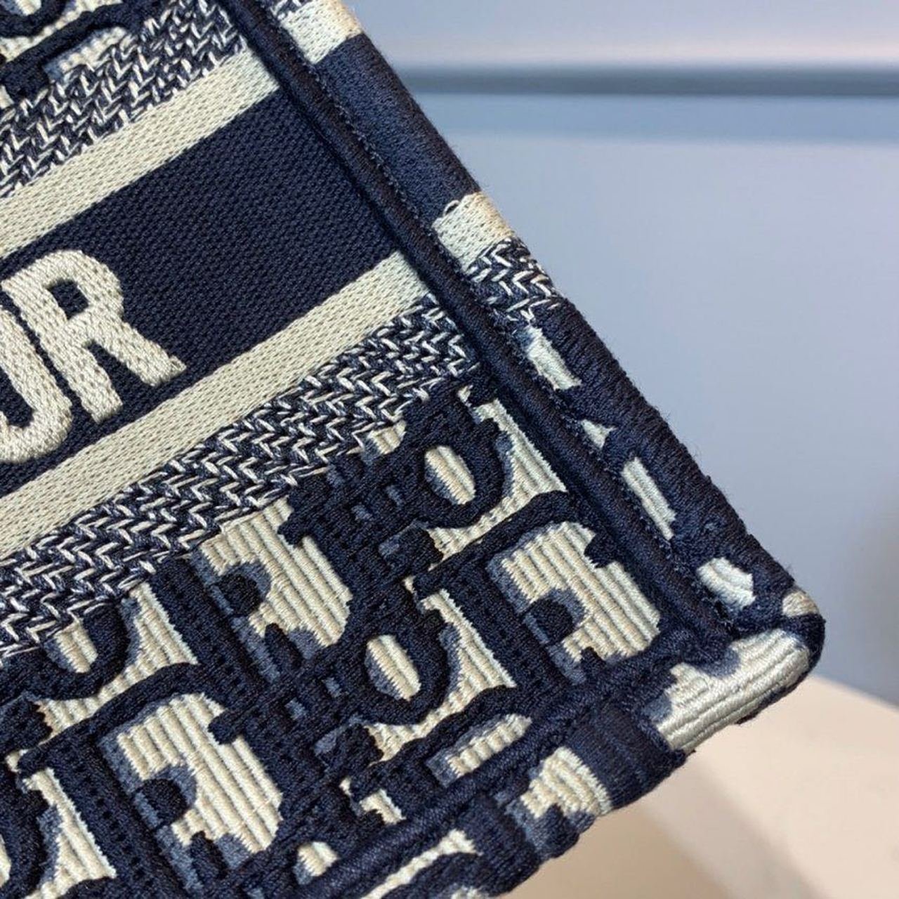 Christian Dior Mini Book Tote Bag 22cm Oblique Embroidered Canvas Spring/Summer Collection, Blue