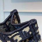 Christian Dior Mini Book Tote Bag 22cm Oblique Embroidered Canvas Spring/Summer Collection, Blue