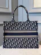 Christian Dior Mini Book Tote Bag 36cm Oblique Embroidered Canvas Spring/Summer Collection, Blue