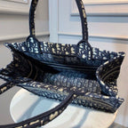 Christian Dior Mini Book Tote Bag 36cm Oblique Embroidered Canvas Spring/Summer Collection, Blue