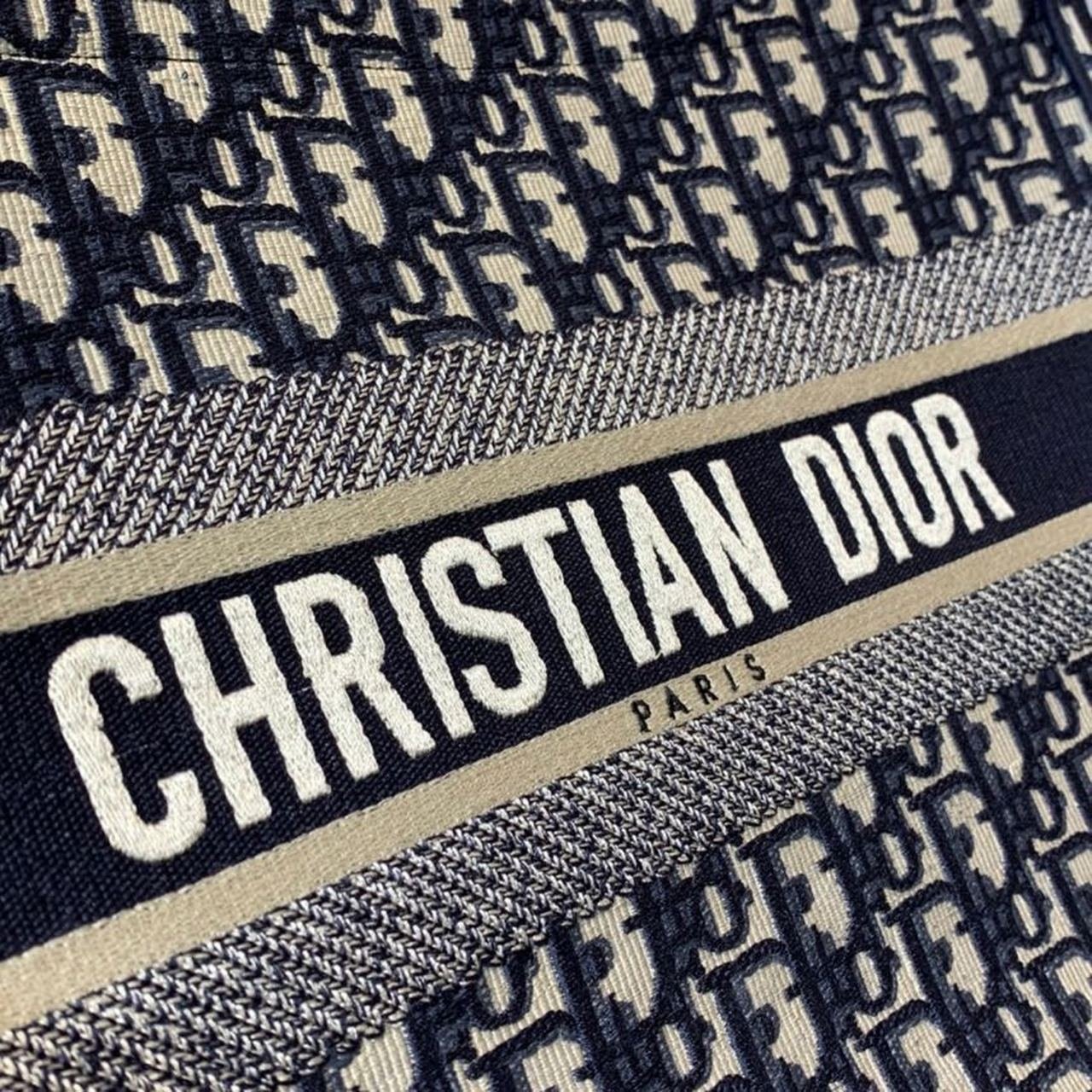 Christian Dior Mini Book Tote Bag 36cm Oblique Embroidered Canvas Spring/Summer Collection, Blue