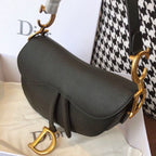 Christian Dior Saddle Bag 25cm Grained Calfskin Canvas Spring/Summer Collection, Black