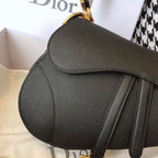 Christian Dior Saddle Bag 25cm Grained Calfskin Canvas Spring/Summer Collection, Black
