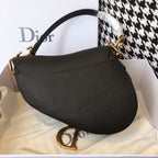 Christian Dior Saddle Bag 25cm Grained Calfskin Canvas Spring/Summer Collection, Black