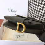 Christian Dior Saddle Bag 25cm Grained Calfskin Canvas Spring/Summer Collection, Black