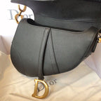 Christian Dior Saddle Bag 25cm Grained Calfskin Canvas Spring/Summer Collection, Black