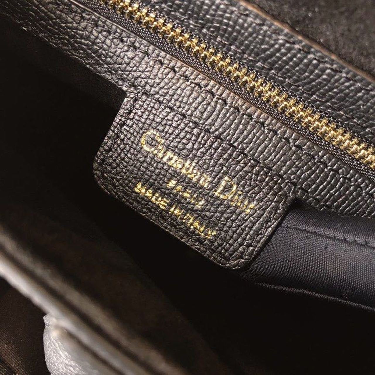 Christian Dior Saddle Bag 25cm Grained Calfskin Canvas Spring/Summer Collection, Black