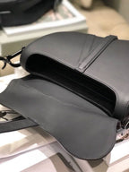 Christian Dior Ultramatte Saddle Bag 25cm Calfskin Canvas Spring/Summer Collection, Black
