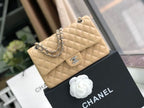 Chanel Classic Flap Bag 30cm Silver Hardware Lambskin Leather Spring/Summer Collection Beige